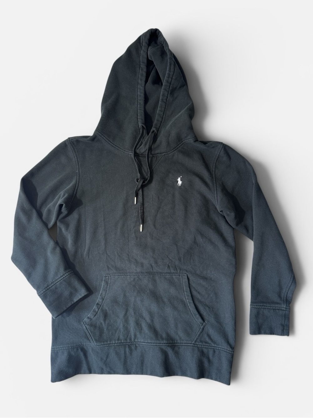 Polo Ralph Lauren women’s M Medium black fleece pullover hoodie EUC